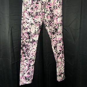 Pink white and black leggings
